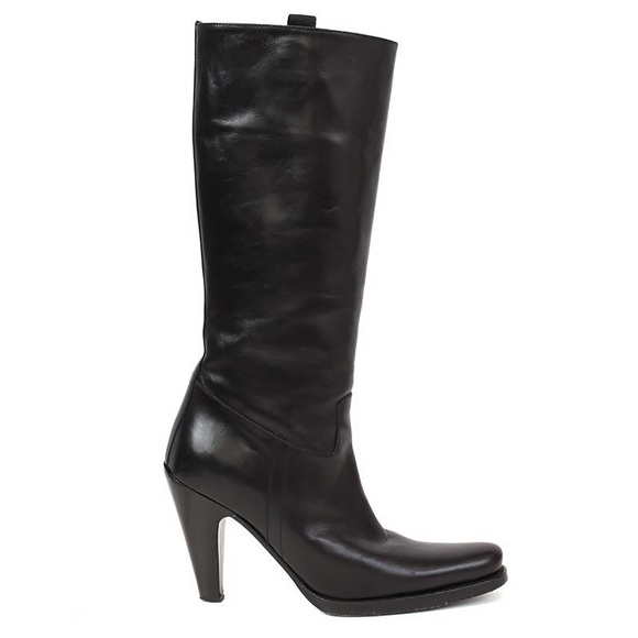 Prada Shoes - Prada knee high black leather boots 36